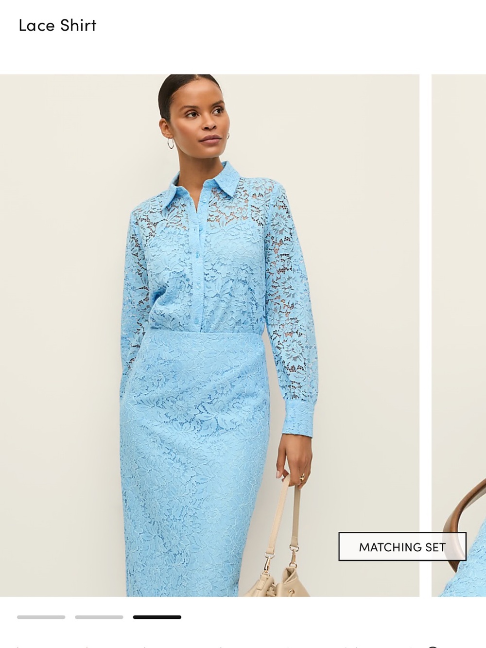 Ann Taylor Sky Blue Lace Top and skirt